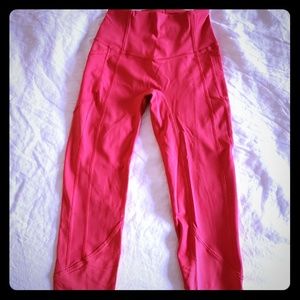 Lululemon bright pink leggings. Size 4